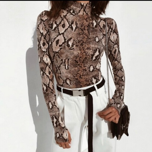 Blu Trends Tops - 1 Left! Snakeskin Print Bodysuit